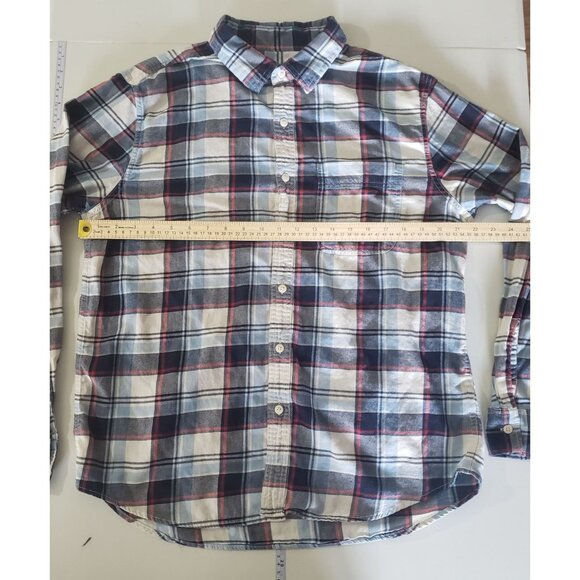 American Eagle Mens Blue Plaid‎ Button-Up Long Sleeve Shirt Size Large Cotton - Picture 3 of 6